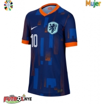 Camiseta Países Bajos Memphis Depay #10 Visitante Equipación para mujer Eurocopa 2024 manga corta